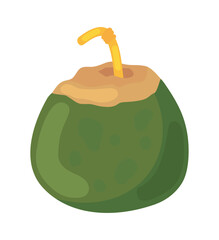 Sticker - coconut with straw drink