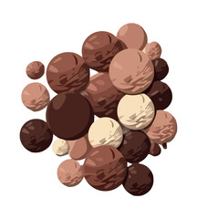 Poster - Chocolate ball icon on organic backdrop.