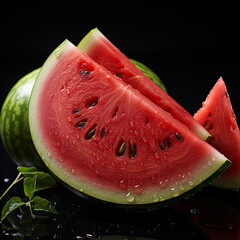 Canvas Print - Fresh ripe red watermelon fruit