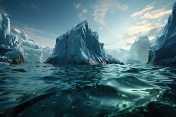 Iceberg in sea