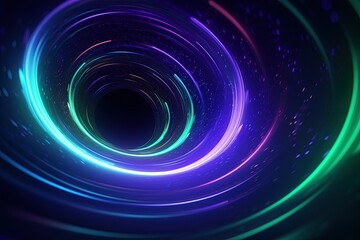 Wall Mural - abstract futuristic background with pink blue glowing neon moving high speed wave lines and bokeh li
