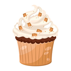 Wall Mural - Cupcake with crunchy cookies icon design
