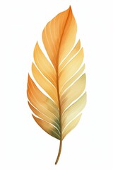 Wall Mural - Simple boho leaf image isolated on white. Watercolor style.