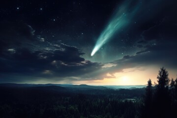 Wall Mural - comet space background