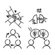 © devitaayu - hand drawn doodle person teammwork related illustration