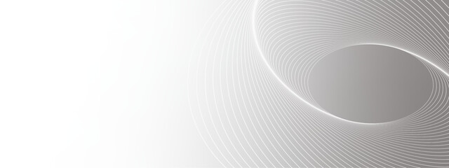  Gray and white abstract background with flowing particles. Digital future technology concept.