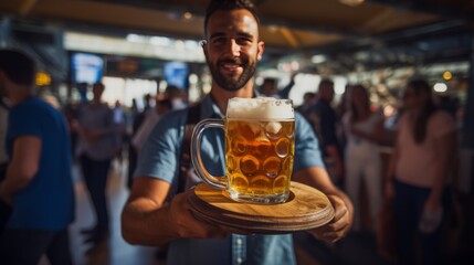 Wall Mural - Radiant at the Stein: A Woman's Allure at Oktoberfest