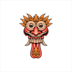 Wall Mural - traditional mask tattoo vector design