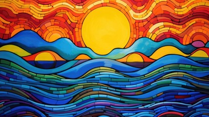 Wall Mural - bright colorful swirling design. modern art waves. splashes of paint and smoke in rainbow color back