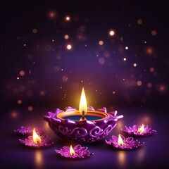 Happy Diwali. graphic of Diya lantern. Indian festival of lights.