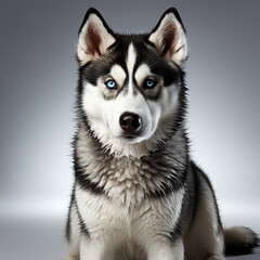 Wall Mural - Cute Siberian Husky Dog