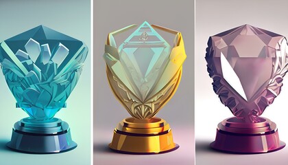 gold trophy cup isolated generative ai