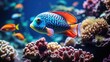 Colorful fish and coral reefs. Beautiful tropical sea underwater, generative ai