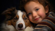 © ZoomTeam - Portrait of a cute Baby  with a Dog
