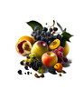 pile of fresh fruit on a transparent background