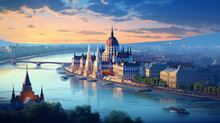Budapest City Beautiful Panorama View