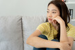 © Shisu_ka - Unhappy asian woman girl disappointed, sad about problem in home alone, feel lonely, Stressed, suffering from bad relationship, break up, divorce, female confused, depression mental health, loneliness