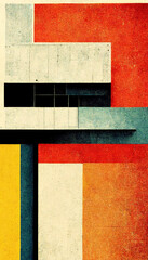 Wall Mural - Abstract Bauhaus style background. Trendy aesthetic Bauhaus architecture design