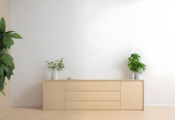Wall Mural - simple interior furniture decoration with copy space mockup ai generated