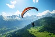 paragliding adventure in green mountain landscape
