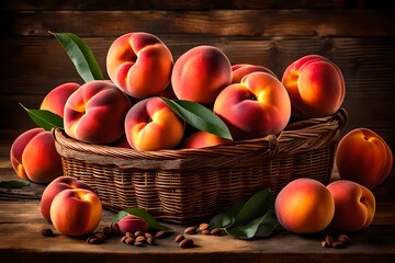 Wall Mural - basket of peaches