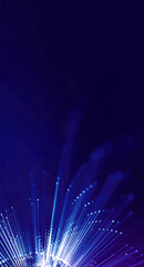 Wall Mural - data radiating lights with multiple dot connections. information universe blockchain. business scien