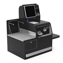 Poster - Self Service Cash Register Isolated