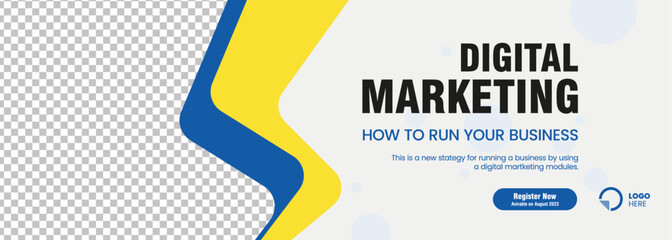 Wall Mural - Yellow and dark Blue, and white geometric abstract web banner design. abstract vector, illustration