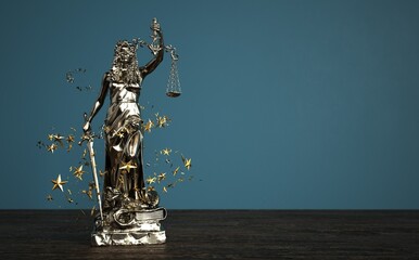 Wall Mural - Star Lawyer - Lady Justice Statue with stars