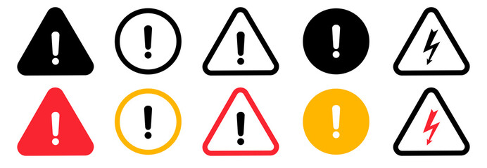 Caution signs. Vector Symbols danger and warning signs.