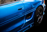 Fototapeta Perspektywa 3d - 青いスポーツカー