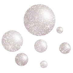 Wall Mural - White glitter spheres on transparent background. Circle icon. Design for decorating,background, wallpaper, illustration