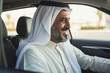 © AI_images - portrait a Cheerful Middle Eastern Man Driving Car