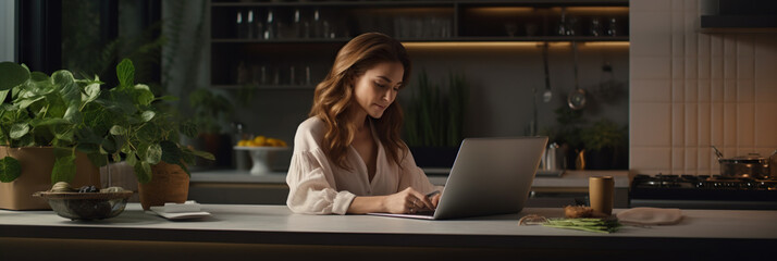 woman having discussion or web conference chat