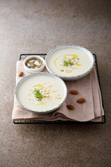 Canvas Print - Traditional homemade cold almond soup