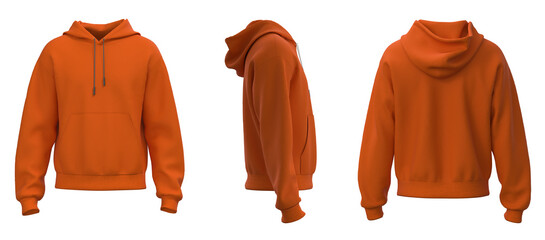 Wall Mural - Hoodie jacket mockup. Orange hoodie