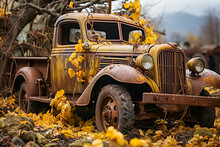 Old Dilapidated Vintage Truck From Times Gone By
