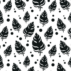 black feathers and circles on a white background of different sizes
