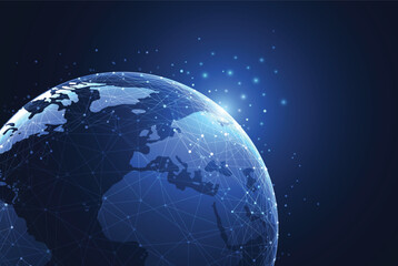 Global network connection. World map point and line composition concept of global business. Vector Illustration