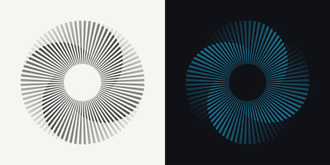abstract hypnotic circle with gradient lines isolated on a background. dynamic color ring pattern. c