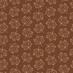Wall Mural - Autumn Maple Leaves Geometric Seamless Pattern
