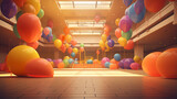 Gros plan sur quarte balloons au sol dun gymnast