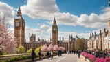 Fototapeta Londyn - Westminster palace of london old town in united kingdom. city capital of UK. england in spring. cityscape at day.