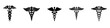 Caduceus snake icons set. Medical snake logo on white background. Vector Illustration. Vector Graphic. EPS 10	