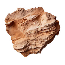 Top View Of Weathered Sandstone Rock Isolated On A Transparent White Background