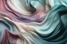 Abstract Background Resembling Nacreous Satin Mother Of Pearl Shell Featuring Teal, Pale Blue, Aqua, And Mauve Colors. Generative AI