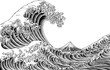 Great Wave Vintage Japanese Engraved Woodcut Style