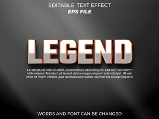 Wall Mural - legend editable text effect 3d font style. vector template