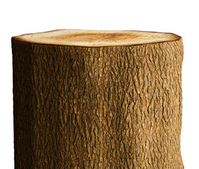 Sticker - Wooden podium tree trunk with transparent background in 3d realistic render