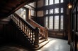 A staircase in a historic building. Generative AI